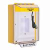 STI-14430CY STI Universal Stopper Low Profile Cover Enclosed Back Box, Sealed Mounting Plate and Hood with Horn and Relay - Custom Label - Yellow - Non-Returnable