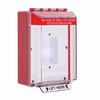 STI-14430FR STI Universal Stopper Low Profile Cover Enclosed Back Box, Sealed Mounting Plate and Hood with Horn and Relay - Fire Label - Red