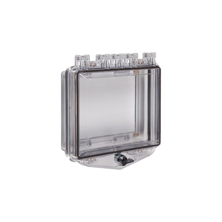 STI-7511C STI Polycarbonate Enclosure with Open Backbox for Flush Mount Applications and Exterior Thumb Lock - Clear