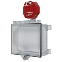 STI-7522 STI Polycarbonate Cabinet with Cabinet Stop Sign Alarm Key Lock - Clear