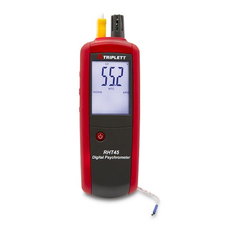 RHT45-NIST Triplett Digital Psychrometer with Type K Thermometer with Certificate of Traceability to N.I.S.T
