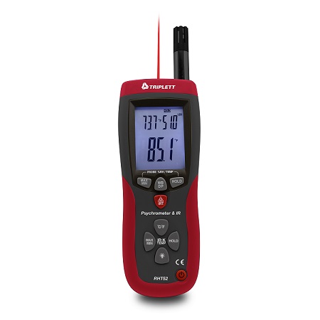 RHT52-NIST Triplett Psychrometer + IR Thermometer with Certificate of Traceability to N.I.S.T
