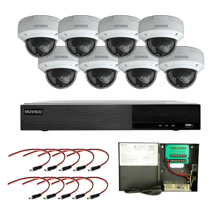 TDL82-2MOV8NC Nuvico Xcel Series 8 Channel HD-TVI DVR Kit 96FPS @ 1080p - 2TB w/ 8 x 1080p 2.8mm Outdoor IR Vandal Dome HD-TVI Security Cameras