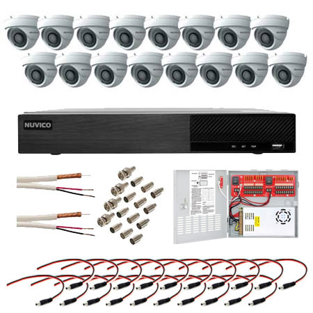 TDPL168-2ME16 Nuvico Xcel Series 16 Channel HD-TVI DVR Kit 480FPS @ 1080p - 8TB w/ 16 x 1080p 2.8mm Outdoor IR Eyeball HD-TVI Security Cameras
