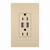 TM826USBI Legrand On-Q USB Chargers with Duplex 15A Tamper-Resistant Outlets Ivory