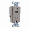 TM8USBNICC6 Legrand On-Q USB Charger with Tamper-Resistant Receptacle Nickel