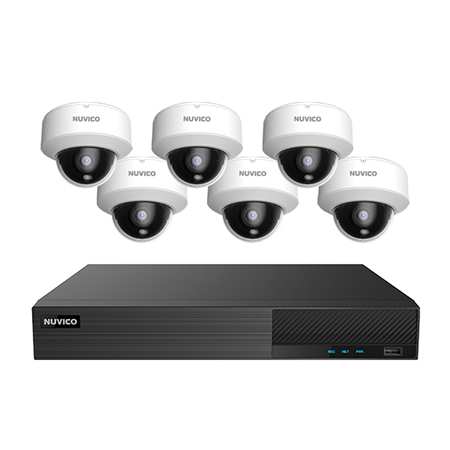 TNP84-5MLOV6 Nuvico Xcel Series 8 Channel NVR Kit 50Mbps Max Throughput - 4TB Built-in 8 Port PoE and 6 x 5MP 2.8mm Outdoor IR Vandal Dome IP Security Cameras