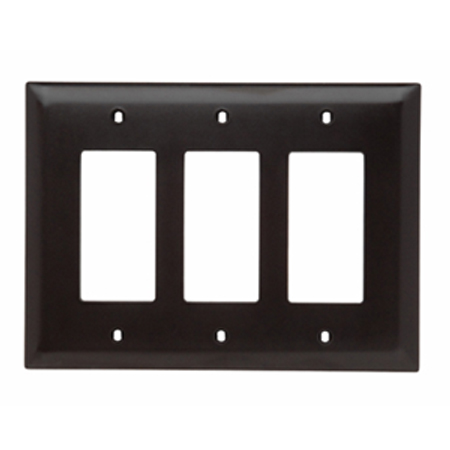 TPJ263-15 Legrand On-Q Decorator Openings Three Gang Brown - 15 Pack