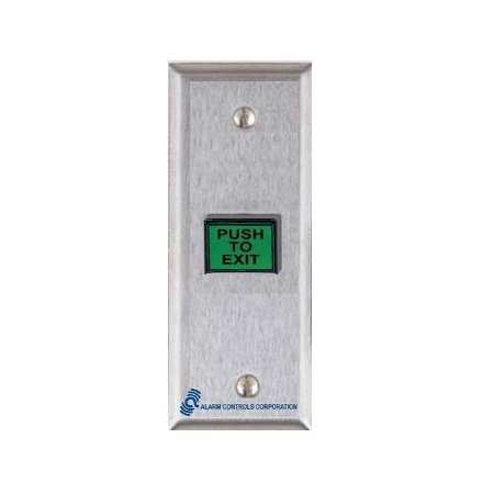 TS-9T Alarm Controls 5/8" X 7/8" Green Illuminated Rectangular Pushbutton