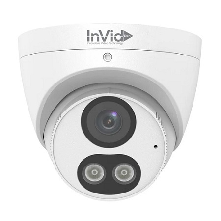 VIS-P5TXIR28NH-AIWL InVid Tech 2.8mm 25FPS @ 5MP Outdoor White Light Day/Night WDR Turret IP Security Camera 12VDC/PoE