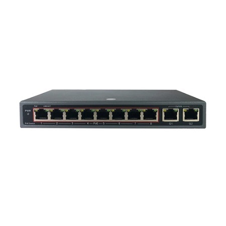 VIS-POE8-2 InVid Tech 8 Port PoE Switch with 2 Up-link Ports