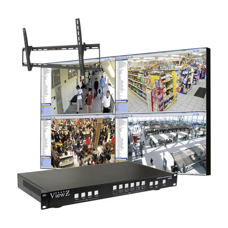 VZ-49UNBS2x2/4 ViewZ 4 x 49" 1080p Video Wall Monitors with Brackets and Multi-Viewer Video Wall Kit