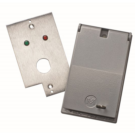 WP-6 Alarm Controls Red and Green LEDs, 12 or 24 VDC, Medeco Lock Hole for Key Switch, Metal Cover