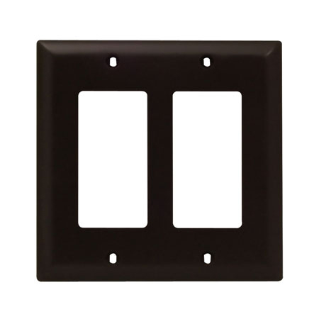 WP1207-BR-10 Legrand On-Q Trade Master 2-Gang Decorator Wall Plate Brown - 10 Pack