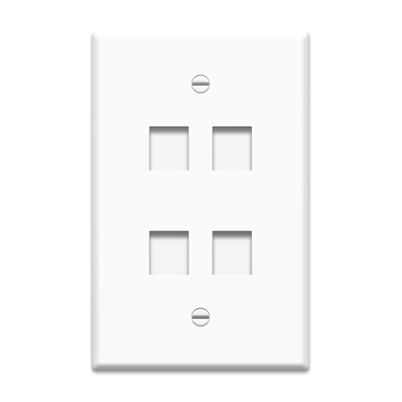 WP3304-WH Legrand On-Q 1-Gang 4-Port Oversized Wall Plate White