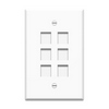 WP3306-WH Legrand On-Q 1-Gang 6-Port Oversized Wall Plate White