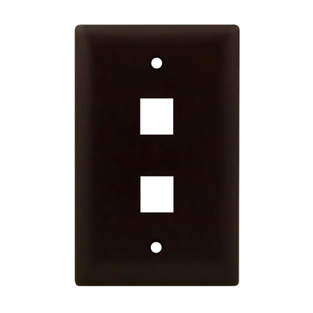 WP3402-BR-10 Legrand On-Q 1-Gang 2-Port Wall Plate Brown  10 Pack