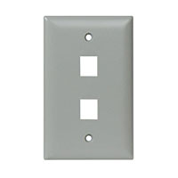 WP3402-GY Legrand On-Q 1-Gang 2-Port Wall Plate - Gray