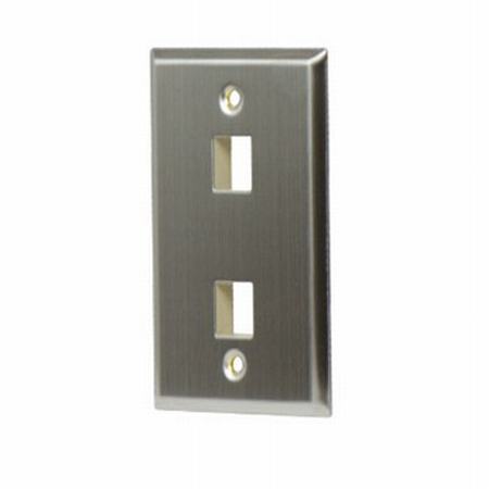 WP3402-SS Legrand On-Q 1-Gang 2-Port Wall Plate Stainless Steel