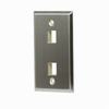WP3402-SS Legrand On-Q 1-Gang 2-Port Wall Plate Stainless Steel