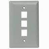 WP3403-GY Legrand On-Q 1-Gang 3-Port Wall Plate Gray