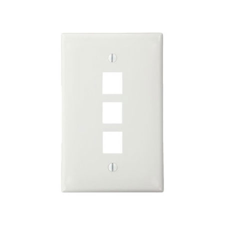 20-3003-WH Wall Plate for Keystone, 3 Hole -White 