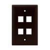 WP3404-BR-10 Legrand On-Q 1-Gang 4-Port Wall Plate Brown â€“ 10 Pack