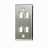 WP3404-SS Legrand On-Q 1-Gang 4-Port Wall Plate Stainless Steel