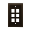 WP3406-BR-10 Legrand On-Q 1-Gang 6-Port Wall Plate Brown â€“ 10 Pack