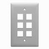 WP3406-GY Legrand On-Q 1-Gang 6-Port Wall Plate Gray