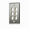 WP3406-SS Legrand On-Q 1-Gang 6-Port Wall Plate Stainless Steel