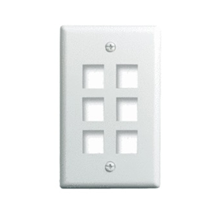 WP3406-WH-10 Legrand On-Q 1-Gang 6-Port Wall Plate White - 10 Pack