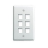 WP3406-WH Legrand On-Q 1-Gang 6-Port Wall Plate - White