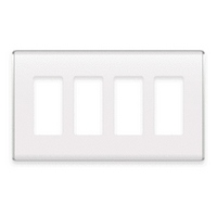 [DISCONTINUED] WP5004-WH Legrand On-Q 4-Gang Studio Wall Plate White