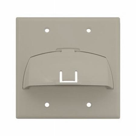 WP9002-LA Legrand On-Q Double Gang Hinged Bullnose Wall Plate Light Almond