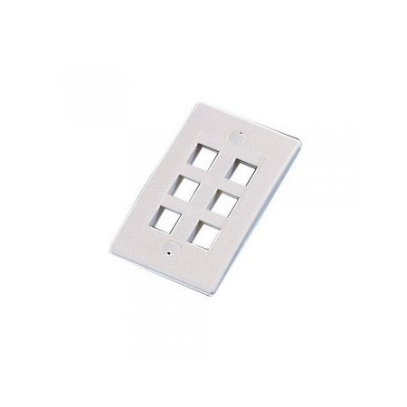 WPIC-6P-WH Pro's Kit 7PK-317V6-WH Single Gang Wall Plate Icon Style - 6 Port - White