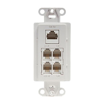 WPW-DP OpenHouse Data/Telephone TAP Wall Plate (White)
