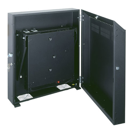 WRS-6 Middle Atlantic 6 Space Low Profile Wall Rack, 23 Inch Useable Depth, 150 Lbs Capacity, Solid Top, Black
