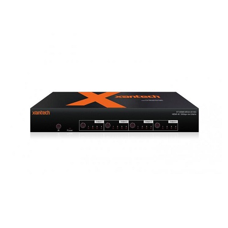 XT-HDMI-MX44-4K18G Xantech HDMI 2.0 4x4 Matrix with Audio Breakout and EDID Management