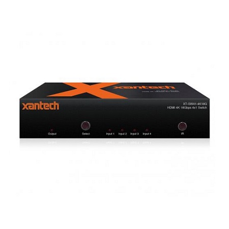 XT-SW41-4K18G Xantech HDMI 4K 4x1 Switcher with Audio Breakout and EDID Management