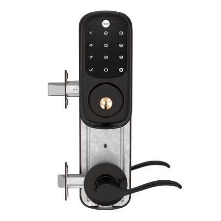 YRC226-ZW2-NW-4-0BP Yale Touchscreen, Interconnected Lockset, NW Lever, Z-Wave,  4" Prep - Oil Rubbed Bronze