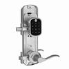 YRC256-NR-DW-5-619 Yale Touchscreen Interconnected Standalone Lockset with Delaware Lever and 5 1/2" Center to Center Borehole - Satin Nickel