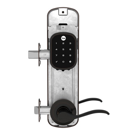 YRC256-ZW2-NW-4-0BP Yale Touchscreen Interconnected Lockset NW Lever Z-Wave 4" Prep - Oil Rubbed Bronze