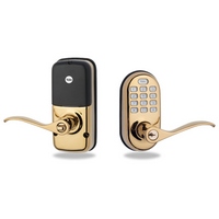 [DISCONTINUED] YRL210ZW605 Yale Push button Z-Wave Lever - Bright Brass-PVD