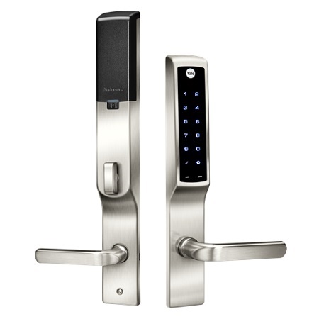 YRM276-CB1-619 Yale Patio Door Lock Touchscreen with CBA - Satin Nickle