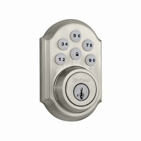 Z-99100-004 Alarm.com Kwikset SmartCode 910 Push Button Deadbolt Lock - Brass