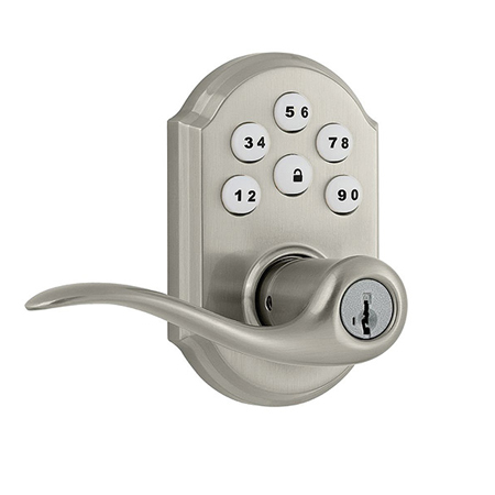 Z-99120-005 Alarm.com Kwikset SmartCode 912 Push Button Lever Lock - Nickel