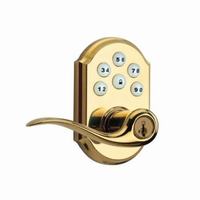Z-99120-039 Alarm.com Kwikset SmartCode Z-Wave Lever Lock - Polished Brass