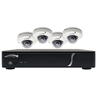 ZIPKIT4D1 Speco 4 CH Plug-and-Play NVR 1080p, 120FPS, 1TB w/ 4 Outdoor IR Dome 3.7mm lens