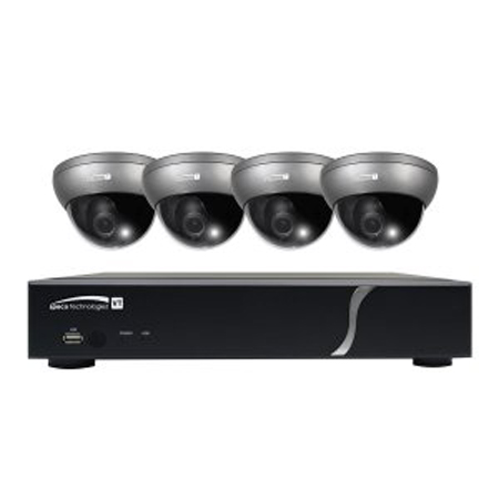 ZIPT471 Speco Technologies 4 Channel HD-TVI DVR Up to 60FPS @ 1080p - 1TB w/ 4 x Outdoor Dome Cameras - Gray